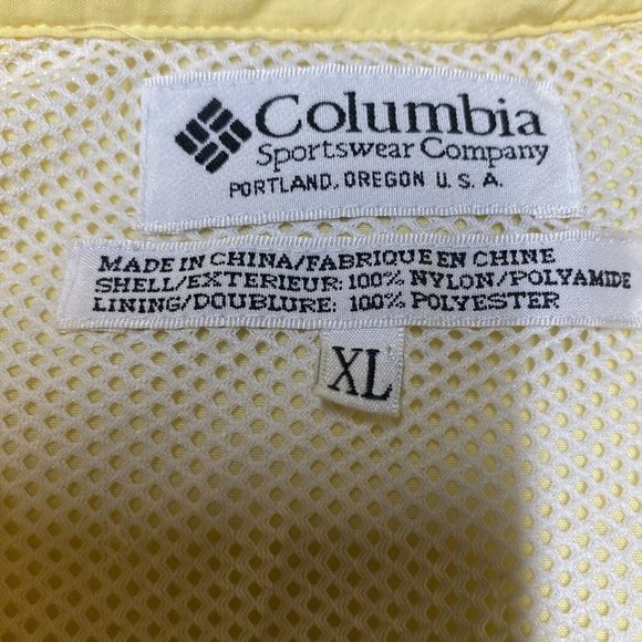 Columbia PFG Fishing Shirt Men's Yellow XL Nylon Short Sleeve Pockets Button-Up - Picture 2 of 11